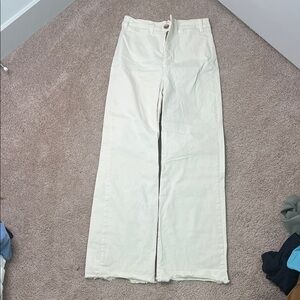 Marine Layer Wide Leg High-Rise Cream Jeans
